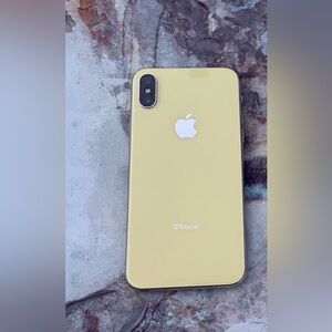 Apple  iPhone X  256GB  factory Unlocked Yellow &  Silver frame